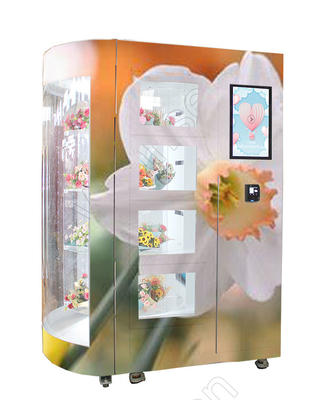 มินิมาร์ทตู้จำหน่ายดอกไม้หยอดเหรียญเครื่องช่อดอกไม้ Rose Flores ชำระเงินด้วยสมาร์ทการ์ด