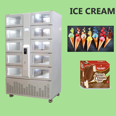 การ์ดสมาร์ท เงินสด จ่าย ไอศกรีมแข็ง จีเลโต้ วินดิ้งล็อคเกอร์ พร้อมประตูตามต้องการ