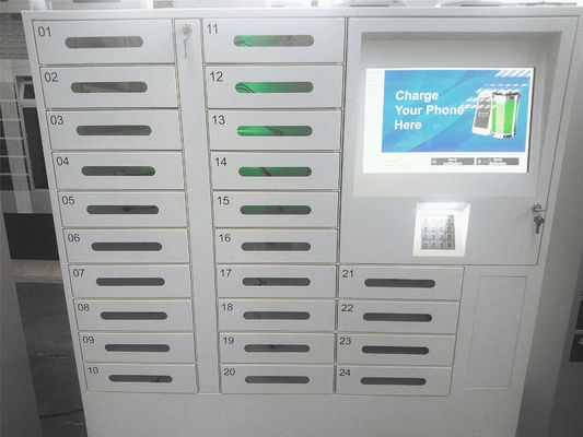 แตะที่สถานีชาร์จโทรศัพท์เคลื่อนที่สาธารณะของแอลซีดีแบบ Kiosk Quick Charge การออกแบบรหัสล็อค