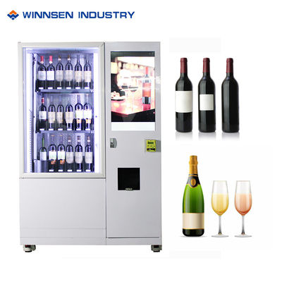 เครื่องจำหน่ายไวน์แดงพร้อมหน้าจอสัมผัสและระบบอัจฉริยะรีโมทคอนโทรลเหมาะสำหรับขายสินค้าที่เปราะบาง
