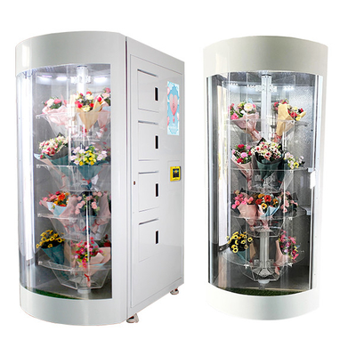 เครื่องจำหน่ายดอกไม้อัตโนมัติสำหรับช่อดอกไม้พร้อมชั้นวางโปร่งใส