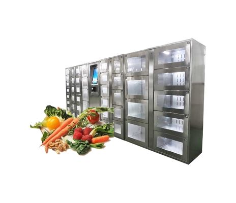 Stainless Steel Vending Locker For Vegetable Fruits Phone App Integration
