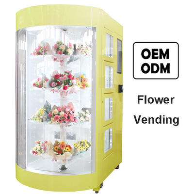 ร้านสะดวกซื้อ 24 ชั่วโมงตู้จำหน่ายดอกไม้ร้านขายดอกไม้อุปกรณ์ร้านค้า OEM ODM พร้อมเครื่องทำให้ชื้น