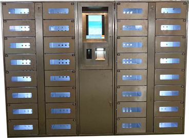คุณภาพ  Stainless Steel Vending Locker With LED Lights And Transparent Doors Remote Control Function โรงงาน