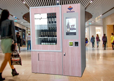 ลิฟท์หรูหราไวน์เครื่องจำหน่ายสินค้าอัตโนมัติด้วยหน้าจอโฆษณาขนาดใหญ่ระบบควบคุมระยะไกล