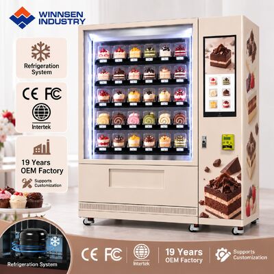 คุณภาพ Winnsen Commercial Bakery Vending Machine with Refrigeration Smart Elevator for Bread Pastry Sale โรงงาน