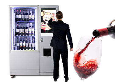 ลิฟท์หรูหราไวน์เครื่องจำหน่ายสินค้าอัตโนมัติด้วยหน้าจอโฆษณาขนาดใหญ่ระบบควบคุมระยะไกล